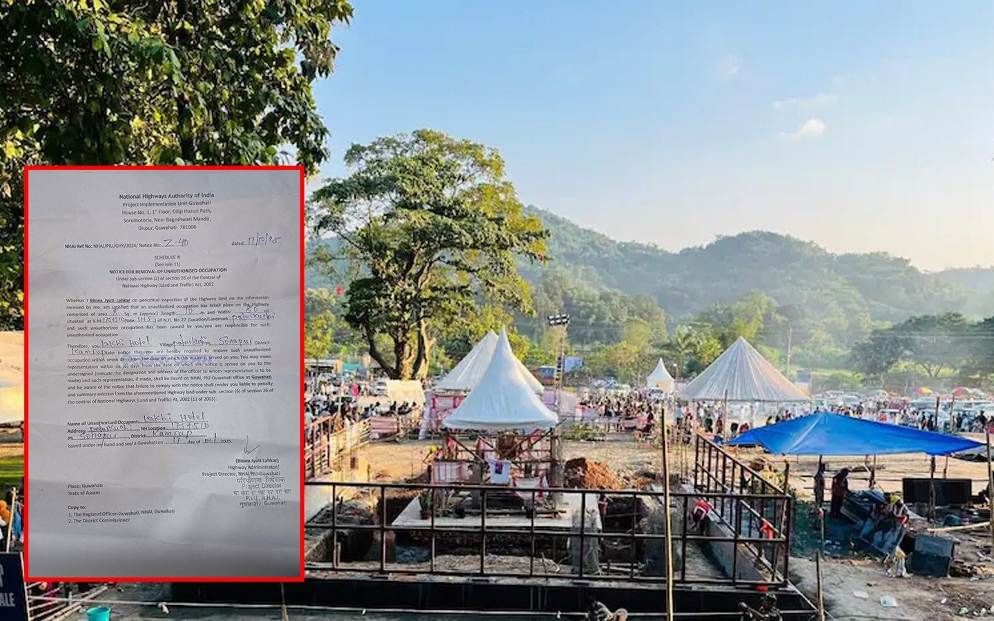 ৬ দিনৰ সময় সীমা সোণাপুৰৰ জুবিন ক্ষেত্ৰৰ সমীপত শীঘ্ৰে চলিব উচ্ছেদ!