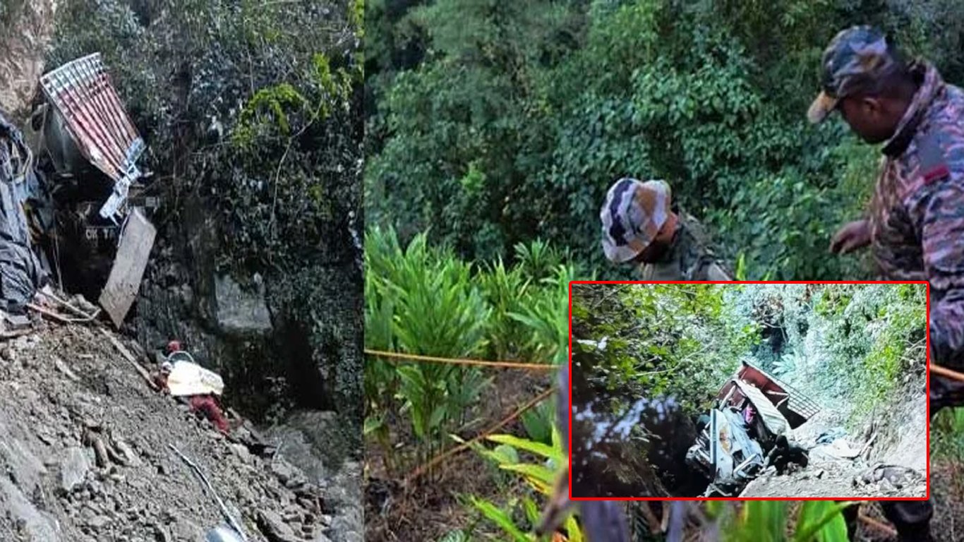 অৰুণাচলৰ ভাৰত চীন সীমান্তৰ অঞ্জাৱ জিলাৰ চাগলাগামত শিহৰণকাৰী দুৰ্ঘটনা; পাহাৰৰ পৰা বাগৰি পৰিল শ্ৰমিক ভৰ্তি বাহন